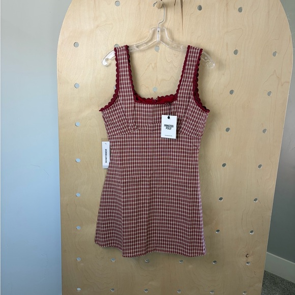NWT Princess Polly Dasha Mini Dress Red Check US Size 6 - Picture 6 of 11